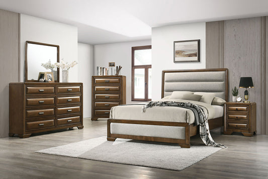 Furniture of America - Caerwys E.King Bed in Brown/Light Gray - FM7231BR-EK-BED View 2