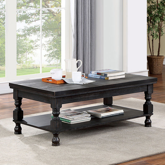 Furniture of America - Calandra Coffee Table in Antique Black - FOA4908BK-C View 1