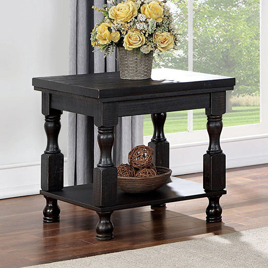 Furniture of America - Calandra End Table in Antique Black - FOA4908BK-E View 1