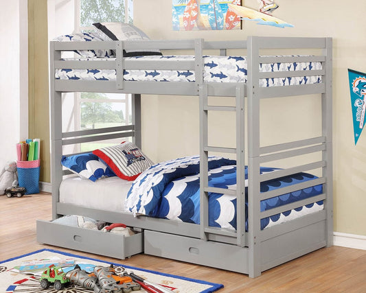 Furniture of America - California Iv Twin/Twin Bunk Bed in Gray - CM-BK588T-GY-BED View 1