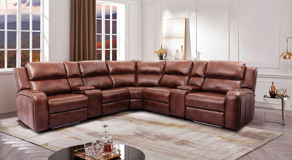 Furniture of America - Callie Power Sectional in Brown - CM9901-SECT View 1