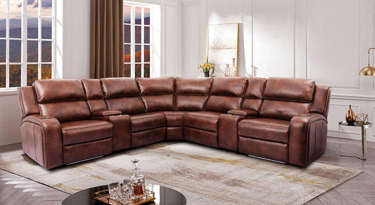 Furniture of America - Callie Power Sectional in Brown - CM9901-SECT View 1