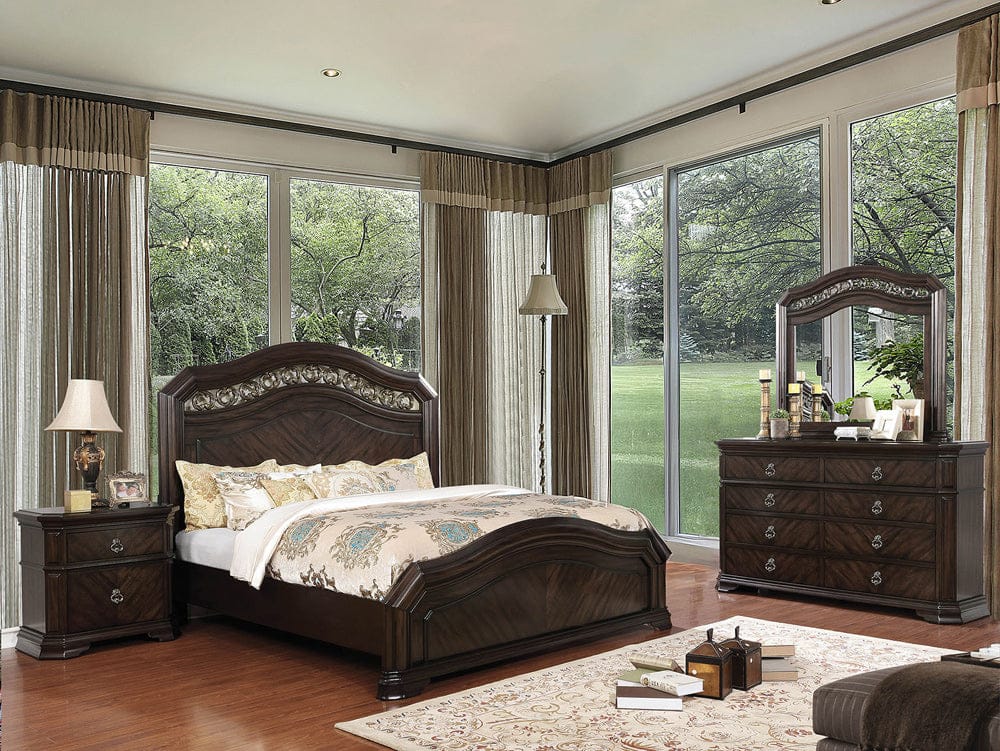 Furniture of America - Calliope 5 Pc. Queen Bedroom Set w/ 2NS in Espresso - CM7751Q-5PC-2NS View 1