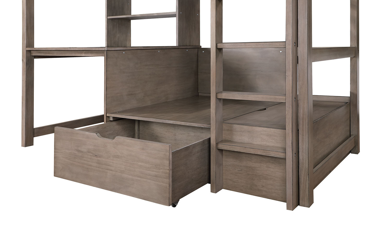 Furniture of America - Callistus Twin/Workstation Loft Bed in Warm Gray - CM-BK828GY-BED View 3