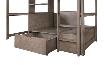Furniture of America - Callistus Twin/Workstation Loft Bed in Warm Gray - CM-BK828GY-BED View 3