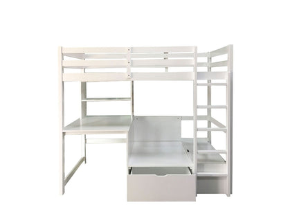 Furniture of America - Callistus Twin Workstation Loft Bed in White - CM-BK828WH-BED View 1