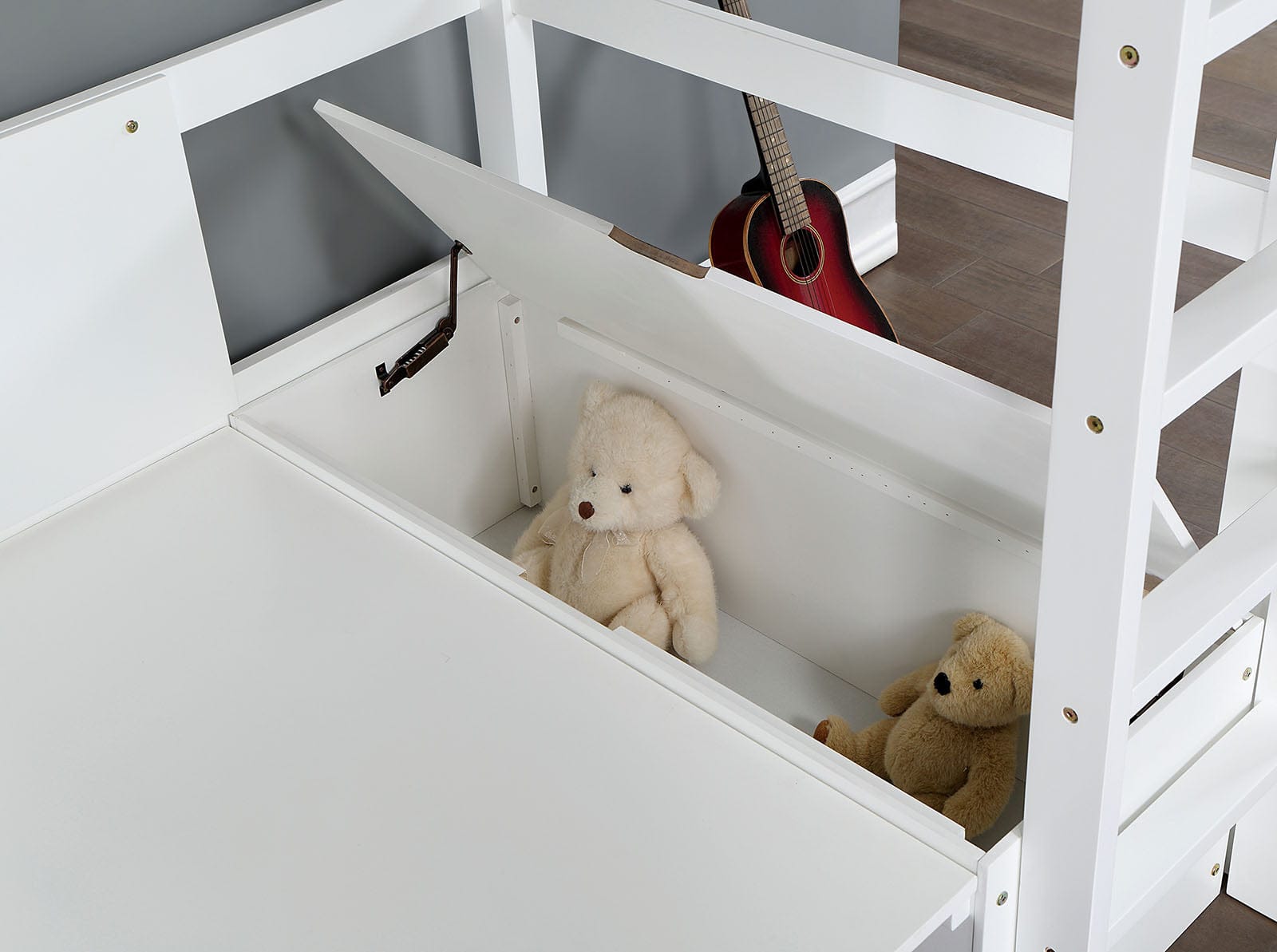 Furniture of America - Callistus Twin Workstation Loft Bed in White - CM-BK828WH-BED View 2