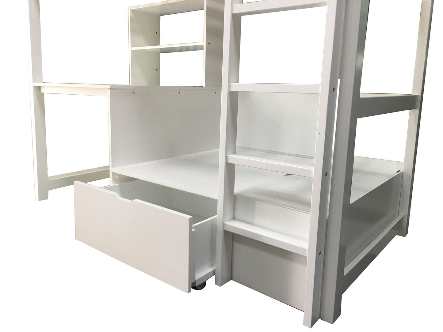 Furniture of America - Callistus Twin Workstation Loft Bed in White - CM-BK828WH-BED View 3