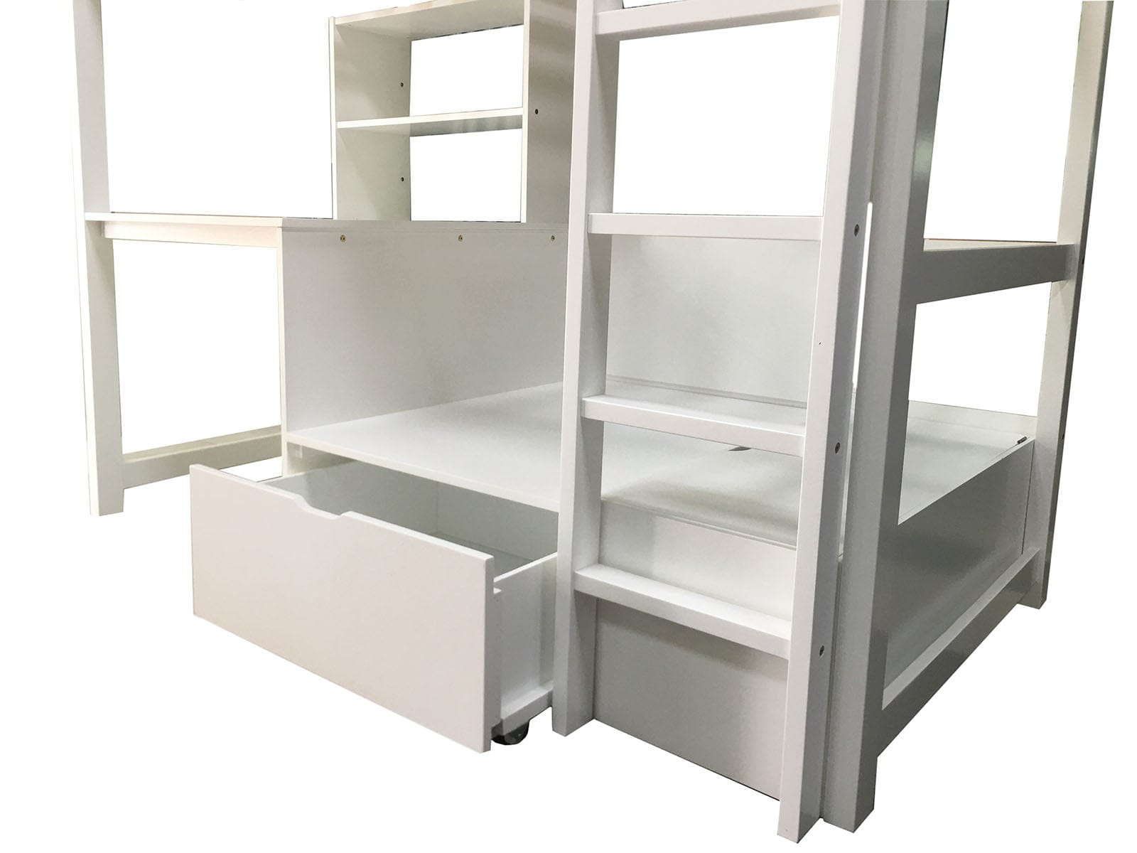 Furniture of America - Callistus Twin Workstation Loft Bed in White - CM-BK828WH-BED View 3