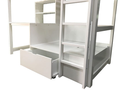 Furniture of America - Callistus Twin Workstation Loft Bed in White - CM-BK828WH-BED View 3