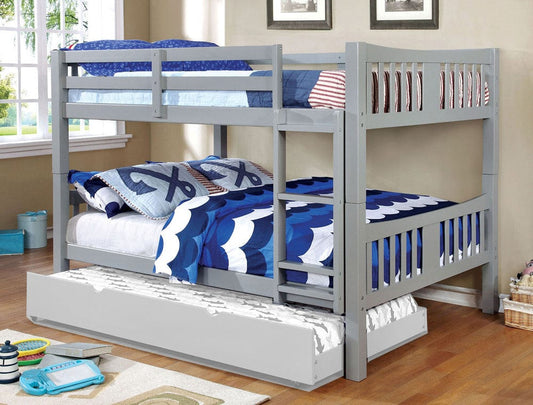 Furniture of America - Cameron Full/Full Bunk Bed in Gray - CM-BK929F-GY-BED View 1