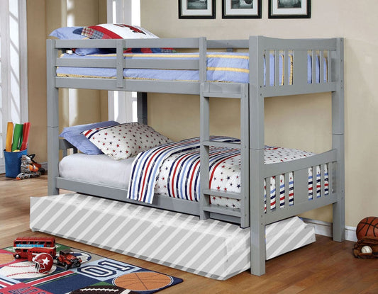 Furniture of America - Cameron Twin/Twin Bunk Bed in Gray - CM-BK929GY-BED View 1