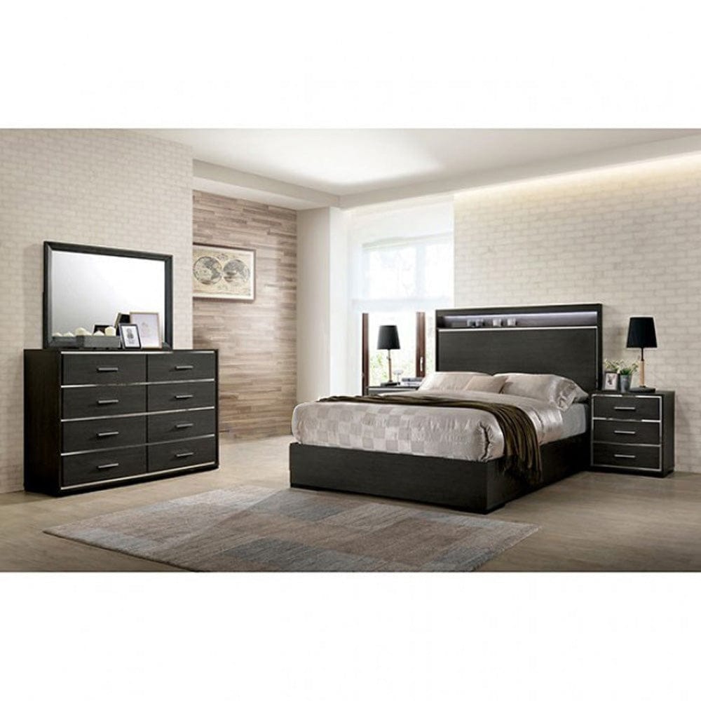 Furniture of America - Camryn 4 Pc. Queen Bedroom Set in Warm Gray - CM7589Q-4PC