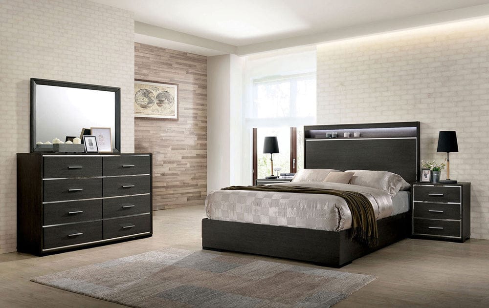 Furniture of America - Camryn 5 Pc. Queen Bedroom Set w/ 2NS in Warm Gray - CM7589Q-5PC-2NS View 1