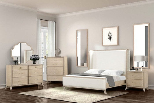 Furniture of America - Candra 5 Pc. Queen Bedroom Set w/ Chest in Natural Oak - FM7424AK-Q-5PC-CHEST View 1