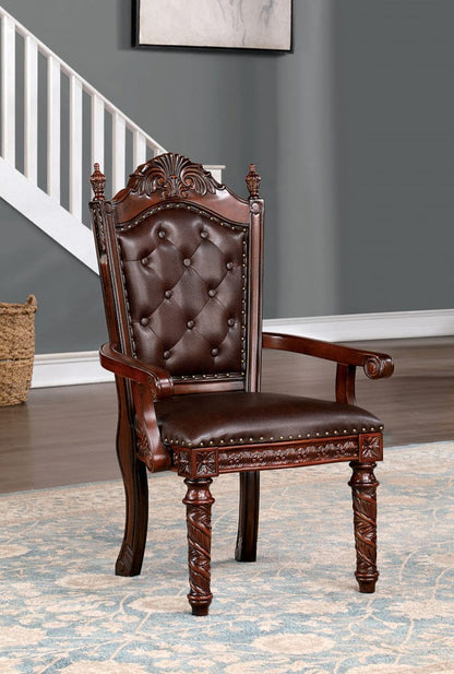 Furniture of America - Canyonville Arm Chair Set of 2 in Brown Cherry/Dark Brown - CM3144AC-2PK View 1