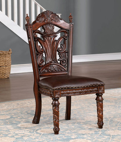 Furniture of America - Canyonville Side Chair Set of 2 in Brown Cherry/Dark Brown - CM3144SC-2PK View 1