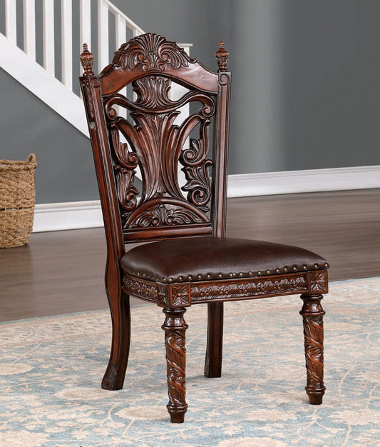 Furniture of America - Canyonville Side Chair Set of 2 in Brown Cherry/Dark Brown - CM3144SC-2PK View 1