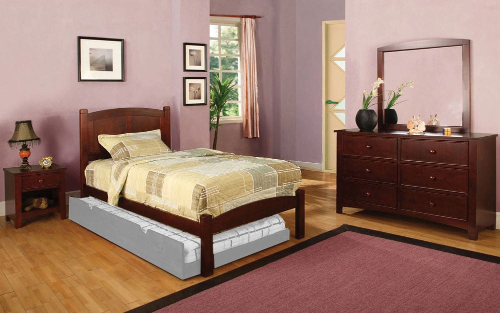 Furniture of America - Cara 4 Pc. Twin Bedroom Set in Cherry - CM7903CH-T-4PC View 1