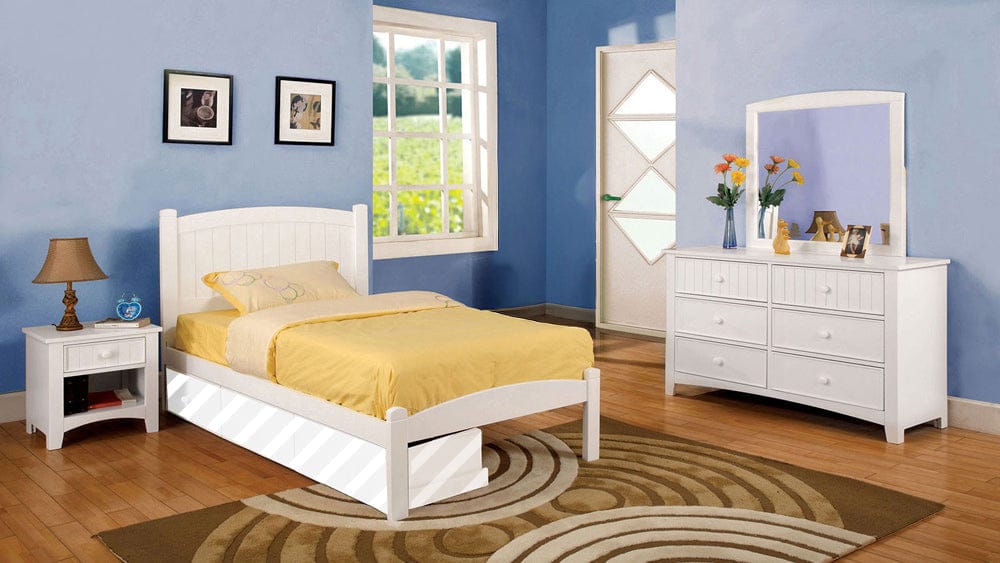 Furniture of America - Caren 4 Pc. Twin Bedroom Set in White - CM7902WH-T-4PC View 1