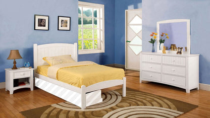 Furniture of America - Caren 4 Pc. Twin Bedroom Set in White - CM7902WH-T-4PC View 1