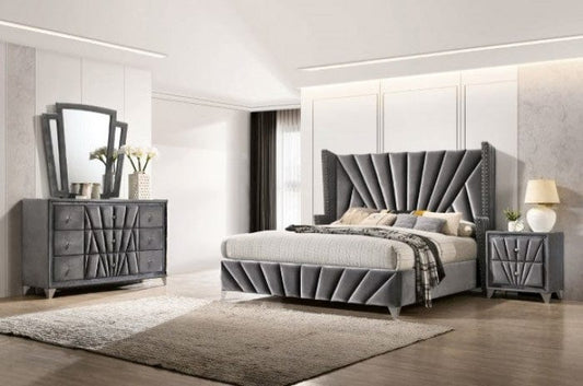 Furniture of America - Carissa 4 Pc. Queen Bedroom Set in Gray - CM7164Q-4PC
