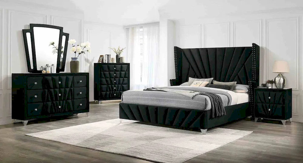 Furniture of America - Carissa - 4 Pc. Queen Bedroom Set w/ Chest - CM7164BK-Q-5PC-CHEST view 1