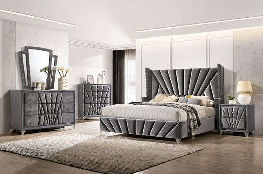 Furniture of America - Carissa E.King in Gray - CM7164EK-BED View 2