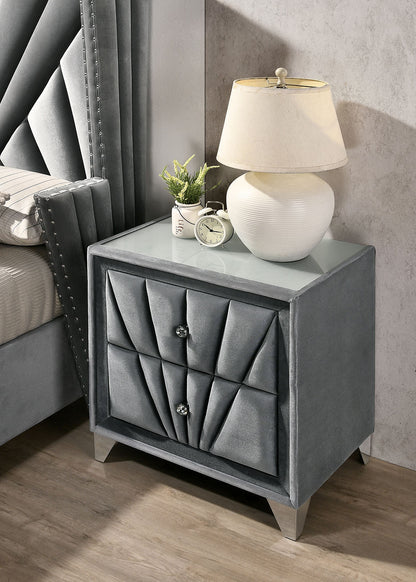 Furniture of America - Carissa Nightstand in Gray - CM7164N View 2