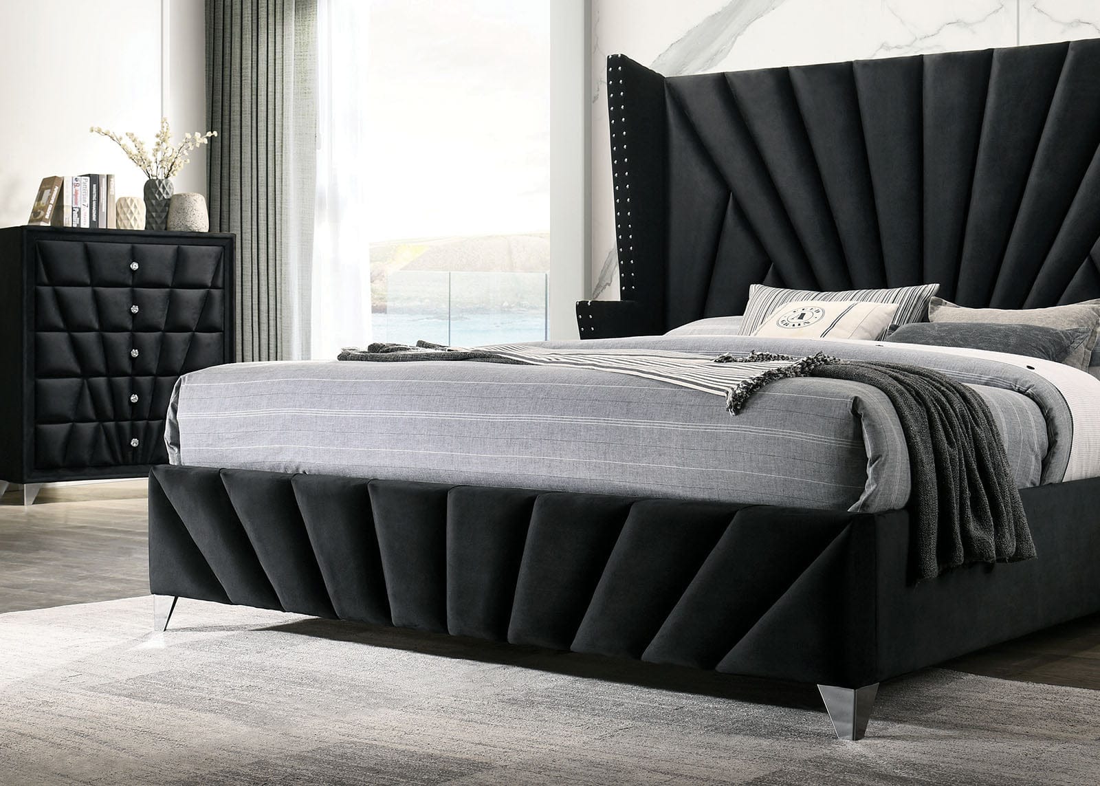 Furniture of America - Carissa Queen Bed in Black - CM7164BK-Q-BED View 3