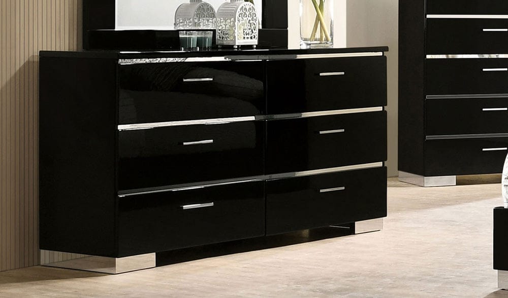 Furniture of America - Carlie Dresser in Black/Chrome - FOA7039D View 1