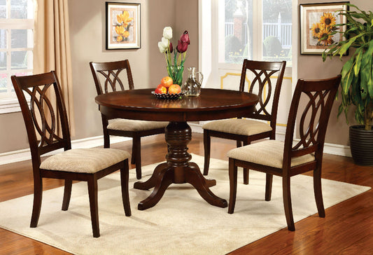 Furniture of America - Carlisle 5 Pc. Round Dining Table Set in Brown Cherry - CM3778RT-5PC View 1