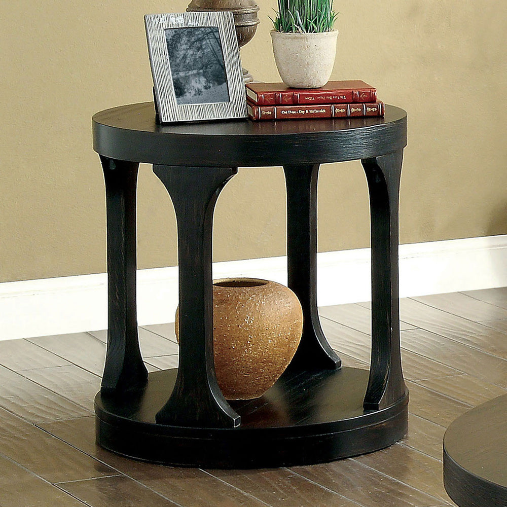 Furniture of America - Carrie End Table in Antique Black - CM4422E View 1