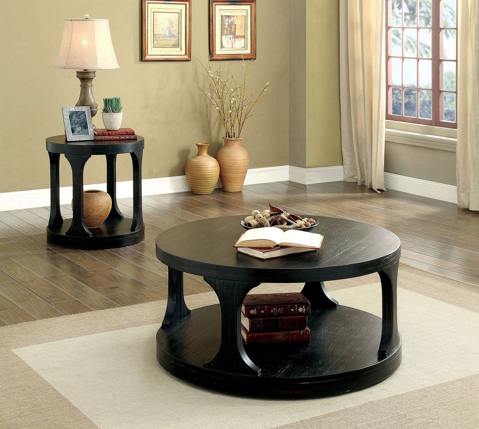 Furniture of America - Carrie End Table in Antique Black - CM4422E View 2