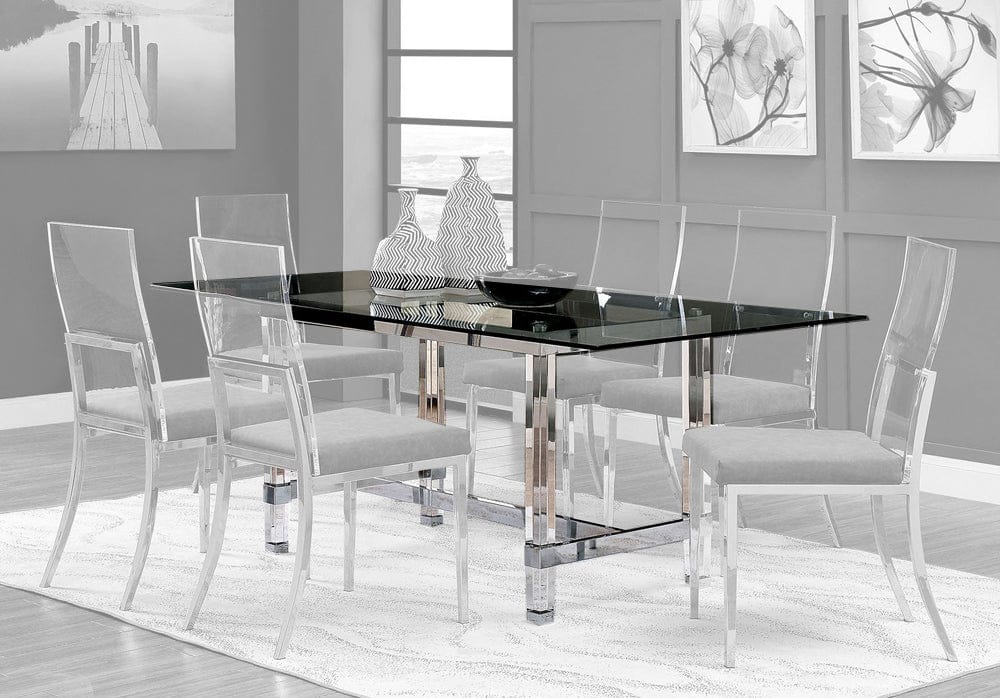 Furniture of America - Casper Dining Table in Chrome - CM3654T-TABLE View 1
