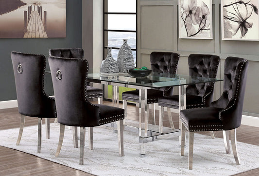 Furniture of America - Casper Dining Table in Chrome - CM3654T-TABLE View 2