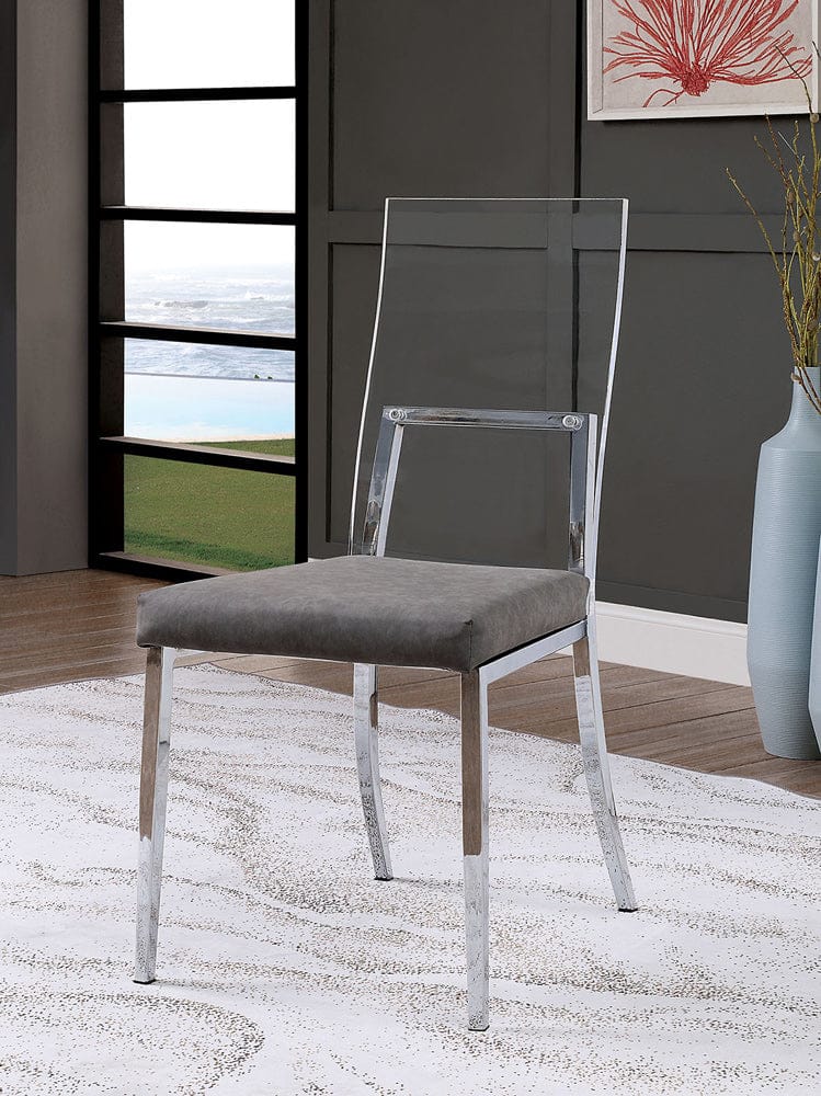 Furniture of America - Casper Side Chair Set of 2 in Chrome - CM3654SC-2PK View 1