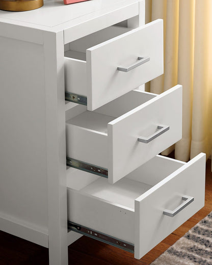 Furniture of America - Cassidy Twin Loft Bed w/ Drawers in White - CM-BK970-BED View 2