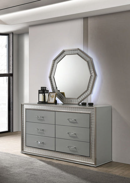 Furniture of America - Cassiopeia Dresser in Metallic Gray - FM7253GY-D View 2