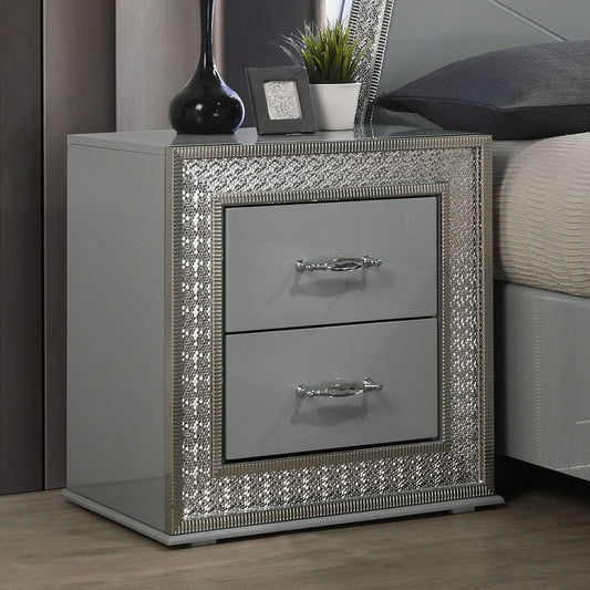 Furniture of America - Cassiopeia Nightstand in Metallic Gray - FM7253GY-N View 1