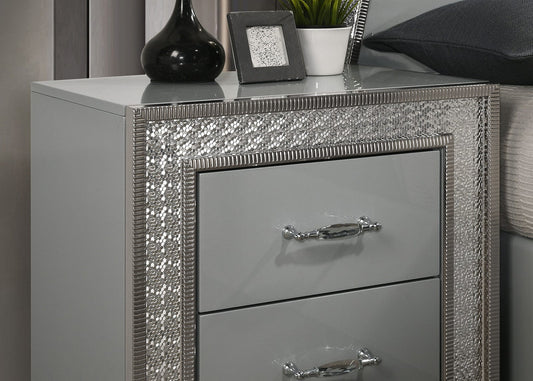 Furniture of America - Cassiopeia Nightstand in Metallic Gray - FM7253GY-N View 2