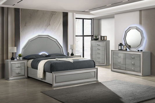 Furniture of America - Cassiopeia Queen Bed in Metallic Gray - FM7253GY-Q-BED View 2