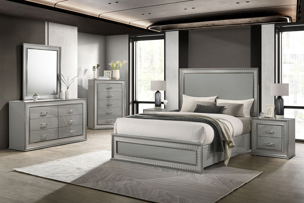 Furniture of America - Cassiopeia Queen Bed in Metallic Gray - FM7254GY-Q-BED View 4