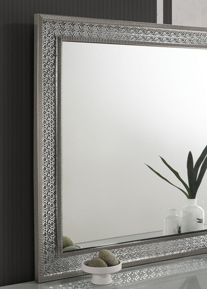 Furniture of America - Cassiopeia Rect Mirror in Metallic Gray - FM7254GY-M View 2