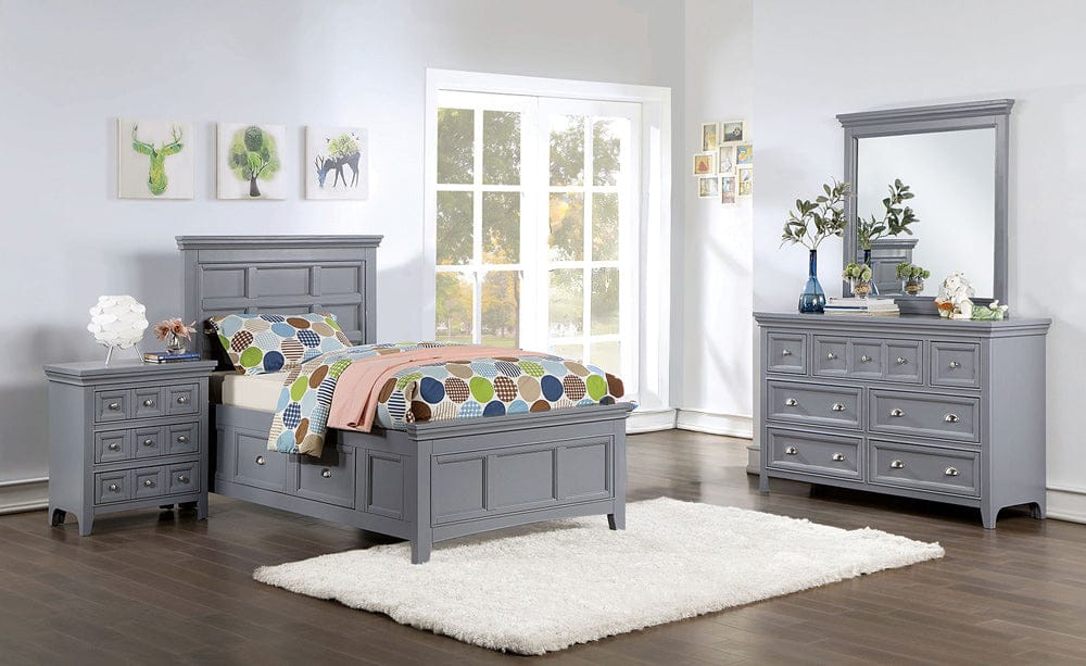 Furniture of America - Castlile 4 Pc. Twin Bedroom Set in Gray - CM7413GY-T-4PC View 1