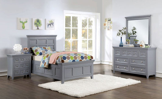 Furniture of America - Castlile 4 Pc. Twin Bedroom Set in Gray - CM7413GY-T-4PC View 1