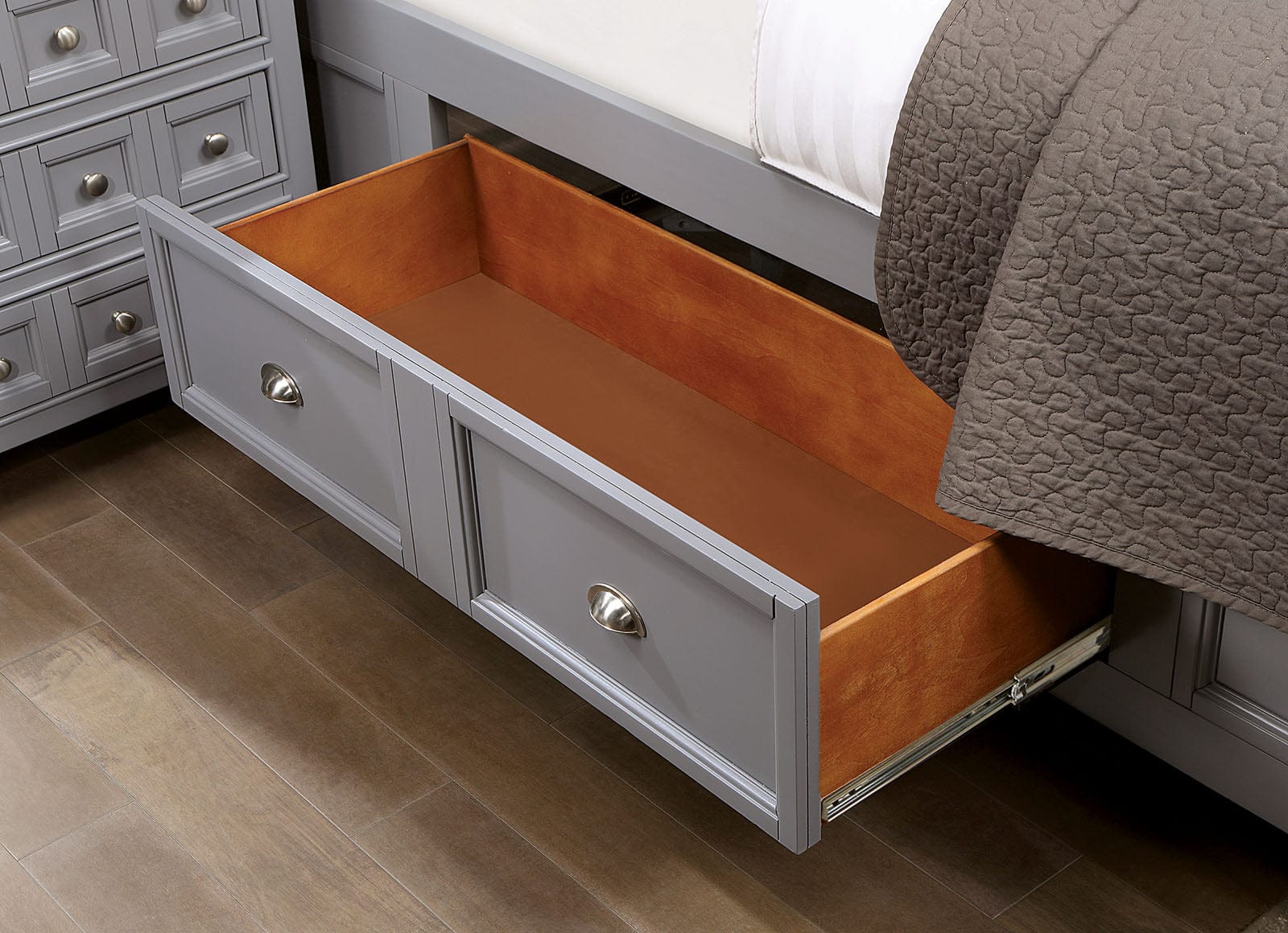 Furniture of America - Castlile Twin Bed in Gray - CM7413GY-T-BED View 2