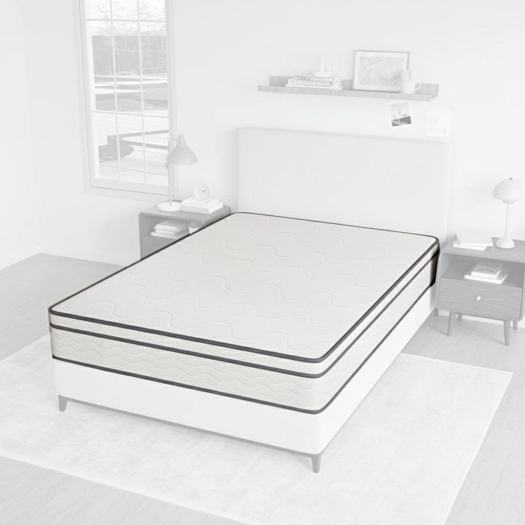 Furniture of America - Catmint 10" Full Innerspring Mattress (Roll-In-Box) in White/Gray - DM910-F View 1