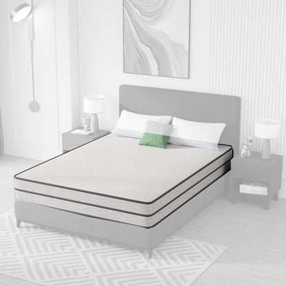 Furniture of America - Catmint 10" Queen Innerspring Mattress (Roll-In-Box) in White/Gray - DM910-Q View 1