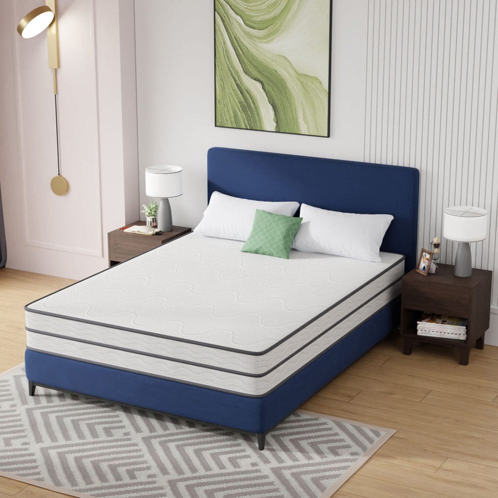 Furniture of America - Catmint 10" Queen Innerspring Mattress (Roll-In-Box) in White/Gray - DM910-Q View 2